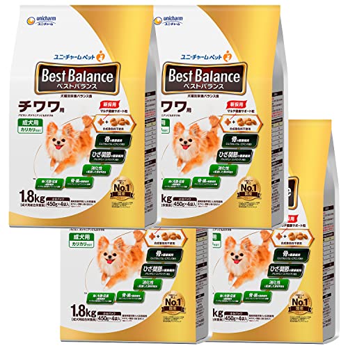 ベストバランス ドッグフード ドライ カリカリ仕立て チワワ用 7.2kg(1.8kg×4) 国産 ユニチャーム[ケース品]