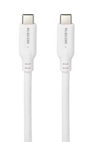 エレコム 【2本セット】 USB Type C ケーブル USB-C to USB-C 1m 60W 高速充電 【 MacBook/iPad/Galaxy/Android スマホ タブレット 等対応 】 ホワイト 【iPhone 16 シリーズ 対応検証