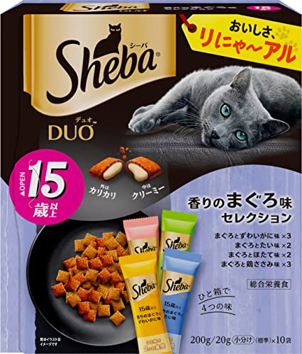 シーバ デュオ キャットフード 15歳以上 香りのまぐろ味セレクション 200g×12個(ケース買い) 2