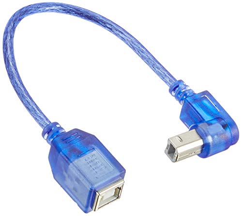 変換名人 USB(B)延長ケーブル [ 下向きL型・オス - メス ] [ 20cm ] USBB-CA20DL