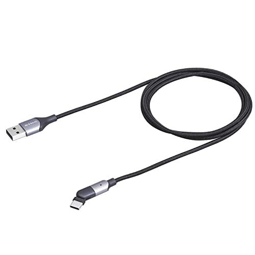 USB ケーブルブラック/1.1メートル/D607・Color:ブラック・パッケージ個数:1・無段階で180°動くUSB TYPE-Cプラグを備えたケーブルです。・スマートフォンやタブレット、電子タバコなどの充電ができます。・スマートフォンやタブレットのデータ通信も可能です。・プラグが動くので、横向きに使用したり、車内のトレイなどに置く場合にもケーブルが邪魔になりにくいです。・ケーブルの被膜にはしなやかで引っ張りにも強いナイロンメッシュ素材を使用しています。●本製品は、充電端子の仕様をあらかじめご確認の上、ご使用ください。 ●接続する端子の仕様をあらかじめご確認の上、ご使用ください。 ●max3.0A出力対応/データ通信/ケーブル長1.1M