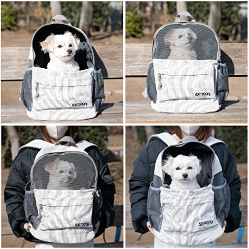 OUTDOOR PRODUCTS(アウトドアプロダクツ) ペットリュック キャリー ヒッコリー柄 ベージュ 犬猫 Mサイズ 3