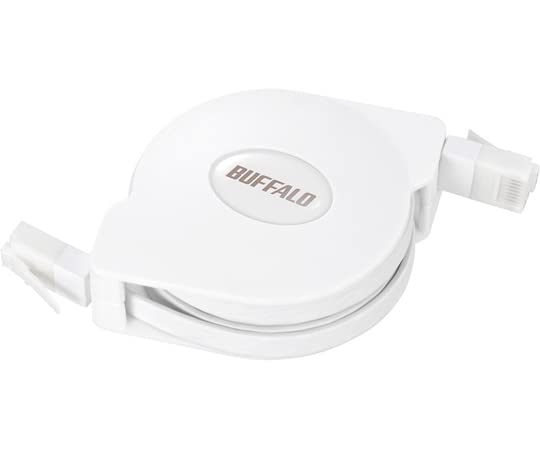 BUFFALO ツメの折れないCat6 LANケーブル 巻取式 2．5m ホワイト BL6TM25WH