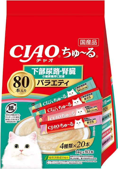 CIAO (チャオ) ちゅ~る 下部尿路・腎臓の健康維持に配慮バラエティ 80本