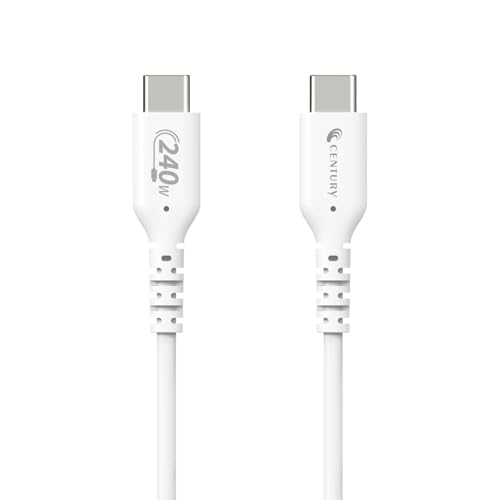 センチュリー USB-C ＆ USB-C ケーブル やわらかく高耐久なTPE素材 PD対応 240W iPhone16e/16/15/Macbo