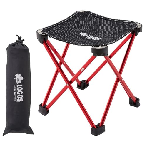 Chairs, Tables, Sheets - ロゴス アウトドアチェア 7075キュービックチェア 73175001 軽量 ポリエステル レッド ジュラルミン 耐荷重120kg アウトドア