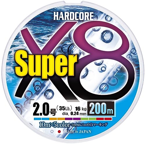 2.0号-200m5色マーキング/2.0号/H4319-5C・Color:5色マーキングStyle:2.0号-200m・パッケージ個数:1・新マーキングカラー登場 マイクロピッチ8ブレイデッド。・強くてしなやかな「安定強度のある」PEライン。・発売年・モデルイヤー: 2021・部門名: ユニセックス大人高い撥水性 撥水性が高い為、水をはじきやすくストレスのない操作性を実現 「H.I.P.製法」×「特殊コーティング」により、通常PEと比較し、約3倍の耐摩耗性を発揮。100mのラインに1kgの負荷を加えた時の伸びは、従来のPEでは86.3cmであるのに対し、「HARDCORE Super X4/HARDCORE Super X8」では44.4cm ダイレクトな操作性でルアー本来の性能を100%引き出します。