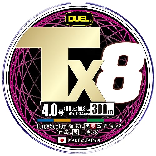 DUEL (デュエル) PEライン 釣り糸 Tx8【 ライン 釣りライン 釣具 高強度 高感度 強さ長持ち】4.0号300m5COLOR 5色マ