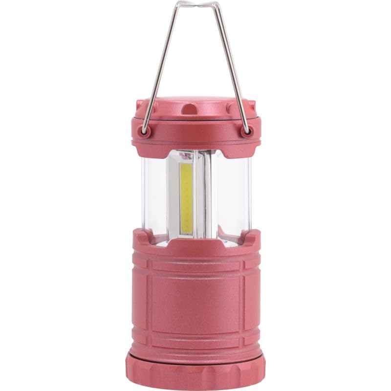 不二貿易 LEDランタン 電池式 幅7×奥行7×高さ10cm レッド アウトドア キャンプ ライト スライド点灯 2WAY仕様 コンパクト 40