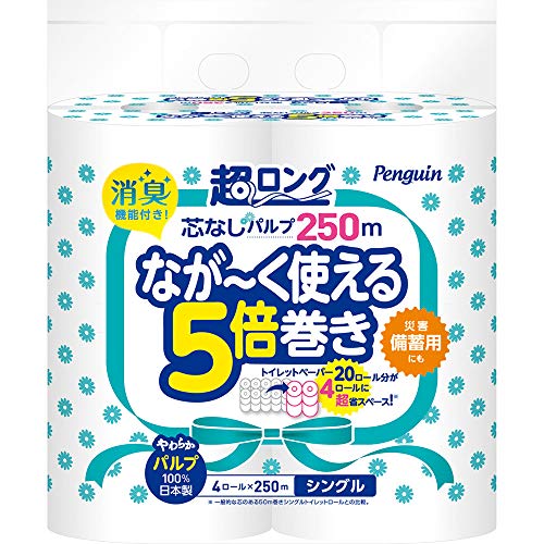 Holder - 丸富製紙ペンギン 芯なし超ロングパルプ 250M 4ロール シングル