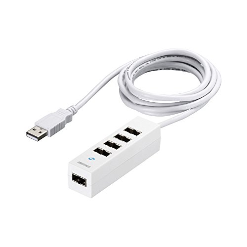 樂天商城 - バッファロー BUFFALO どっちもUSBハブ どっちもUSBポート採用USB2.0ハブ 5ポートタイプ ホワイト BSH5UD20WH