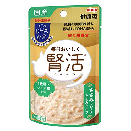 腎活 健康缶 パウチささみフレーク とろみタイプ 40g×12個セット 国産 総合栄養食