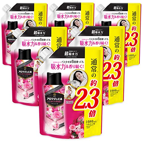 [ケース販売] レノア アロマジュエル 香り付け専用ビーズ アンティークローズ&フローラル 詰め替え 特大 1080mLx6袋