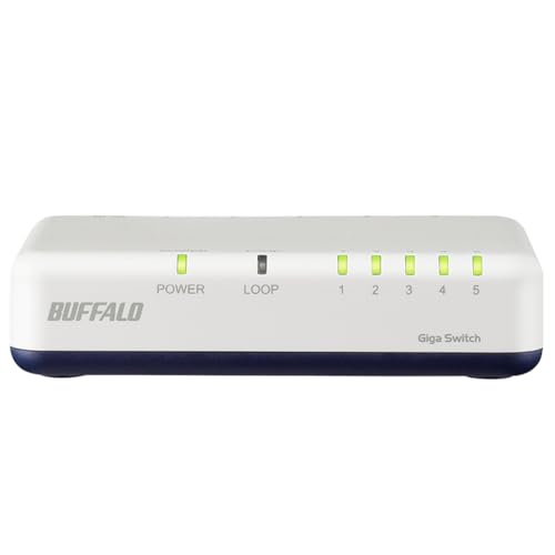 バッファロー 5ポート スイッチングハブ Giga プラスチック筐体 マグネット付属 壁掛け対応 電源外付け ループ検知 ホワイト LSW7-G
