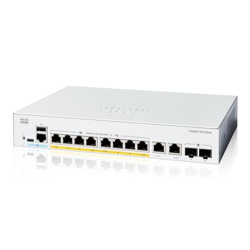シスコシステムズ (Cisco) Cisco Catalyst 1200-8P-E-2G スマートスイッチ 8 ポート GE PoE Ext P
