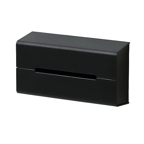 ideaco(イデアコ) 壁に取り付け可能 レギュラーサイズ ティッシュ ホルダー WALL2 black (ウォールツー ブラック)