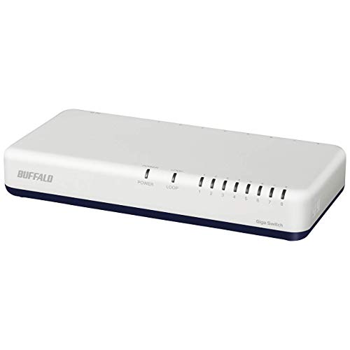 バッファロー BUFFALO Giga対応 プラスチック筐体 電源内蔵 8ポート LSW6-GT-8NP/WH ホワイト スイッチングハブ マグ