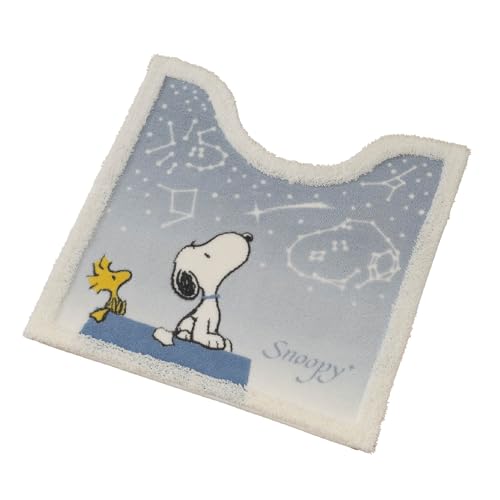 センコー(Senko) スヌーピー トイレ用品 星空スヌーピー トイレマット 約60×60cm ブルーグレー キャラ アニマル 31416