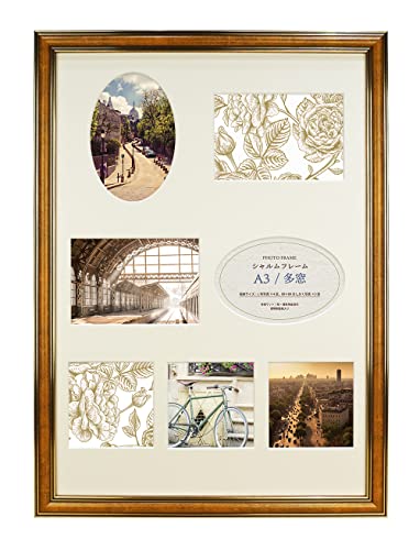 アンティークCA/29.7 x 42 cm/CRM-A3-CA・Color:CASize:29.7 x 42 cm・パッケージ個数:1・本体:樹脂製 面材:樹脂・外寸:327×450mm 内寸:297×420mm・重量:640g・対応サイズ:L判/A3判【マット1枚付:多窓7窓】・パッケージ：かぶせ箱+OPP袋アンティーク調デザインが魅力。サイズ兼用マット付フレームです。