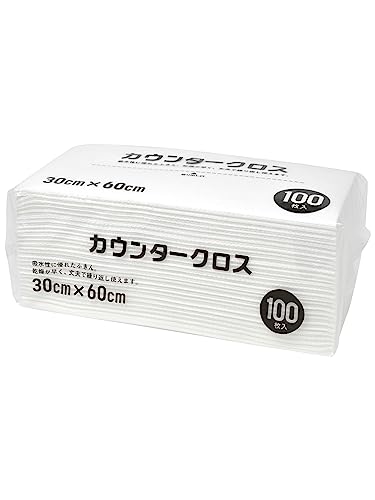 通常 100枚ホワイト/約30×60cm（1枚あたり）/4904681810643・Color:ホワイトStyle:通常 100枚・パッケージ個数:1・パッケージサイズ：約15×31×13cm・1枚サイズ：約30×60cm・内容量：100枚・素材・材質：レーヨン、ポリエステル・カラー：ホワイトカウンタークロス 100枚