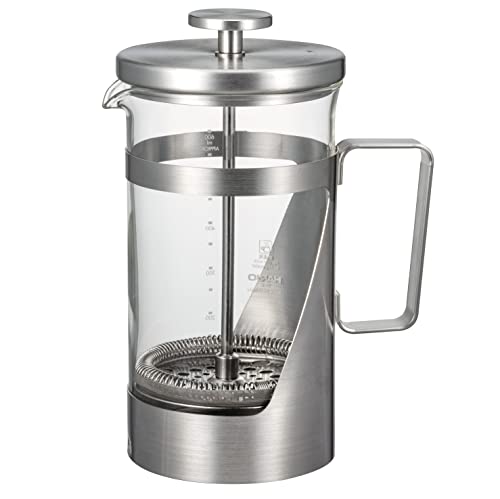 Drip Pots - HARIO(ハリオ) ハリオール・7 プレス式コーヒー 耐熱ガラス ステンレス 実用容量600ml ヘアラインシルバー THSV-4-HSV
