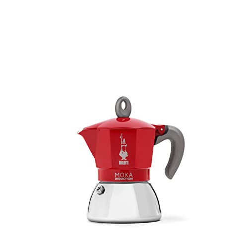 Coffee Kettles - ビアレッティ エスプレッソ メーカー 直火 IH 兼用 モカ インダクション 4カップ用 コーヒー マキネッタ レッド 0006944