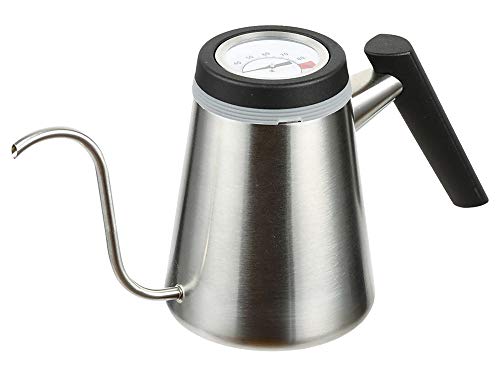 Drip Pots - パール金属 ドリップポット シルバー 600ml 温度計付 ステンレス製 ロック適オン HB-4729