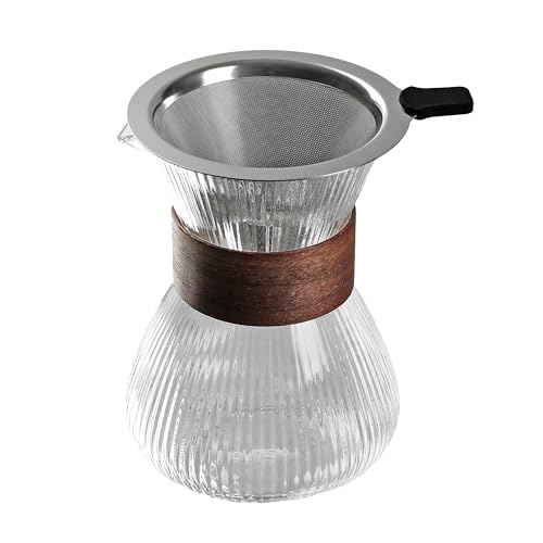 Ih Incompatible - パール金属 PYREX パイレックス コーヒーサーバー 400ml コーヒードリッパーセット ブラウン 耐熱ガラス ステンレスフィルター付 ペー