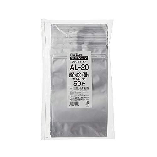 -/200mm x 280mm/ds-2122421【出荷目安】：1 - 5営業日　土日・祝除く　【同梱区分】：TS 1　【梱包サイズ】：通常商品　　　【メーカー名】セイニチ　【型番】AL-20　　●サイズは200×280mmです。　●アルミラミネートフィルム使用。　　サイズ：B5サイズ対応　寸法：ヨコ200×タテ280mm　色：シルバー　材質：PET12/15/AL7/20/PE80　その他仕様：●ガゼット幅:58mm　●食品衛生法規格基準適合品