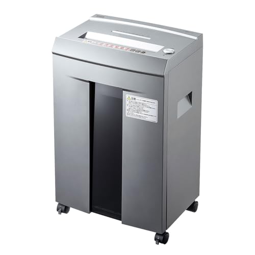 ダストボックス容量:20L-/-/PSD-M4010・Style:ダストボックス容量:20L・パッケージ個数:1・用紙の細断形状は、セキュリティ性の高い2×12mmマイクロカットです・細かく細断されるので復元されにくく、ゴミ箱からの情報漏洩を防ぐことができます・A4コピー用紙最大11枚とDVD又はCD、クレジットカード1枚が細断できます・40分連続運転可能なので、時間を空けることなく大量の書類を一気に処理できます・オートスタート/ストップモード機能搭載です●用紙の細断形状は、セキュリティ性の高い2×12mmマイクロカットです。細かく細断されるので復元されにくく、ゴミ箱からの情報漏洩を防ぐことができます。 ●A4コピー用紙最大11枚とDVD又はCD、クレジットカード1枚が細断できます。 ●40分連続運転可能なので、時間を空けることなく大量の書類を一気に処理できます。 ●オートスタート/ストップモード機能搭載です。投入口に紙が投入されると自動的に細断を開始し、終了すると自動的に停止します。 ●紙詰まりによるモーターの焼き付けを防止するオートカットオフ機能を搭載しています。 ●紙詰まり時に紙を取り出せる逆回転スイッチが付いています。 ●ダストボックスは約20リットルの大容量なので、大量の書類を細断してもしっかり受け止め、ゴミ捨て回数を減らすことができます。 ●ホッチキスの芯を付けたままでもシュレッダーをかけることができます。 サイズ:W350×D255×H550mm 重量:約10.5kg 投入幅:用紙/幅220mm DVD、CD、クレジットカード/122mm 定格細断枚数:A4コピー用紙/10枚 最大細断枚数:A4コピー用紙/11枚 DVD・CD・カード/1枚 細断形状:用紙/2×12mm マイクロカット DVD・CD・カード/4分割ストレートカット 細断速度:約1.5m/分 電源:AC100V 50/60Hz ダストボックス容量:約20リットル 連続使用時間:40分間(60分休止後再運転可) 騒音:約60dB 消費電力:220W