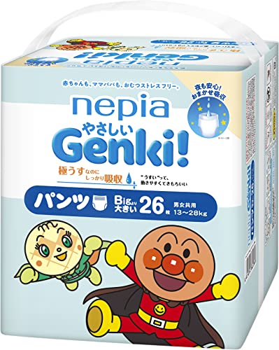 【パンツ BIGより大きいサイズ】 ネピアGENKI アンパンマン おむつ ネピア やさしいGENKI パンツ (13~28kg)26枚