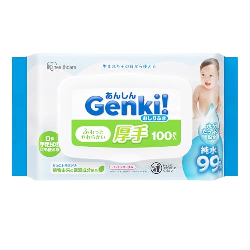 アイリスオーヤマ あんしんGenki おしりふき 厚手 100枚 GOK-T1001N