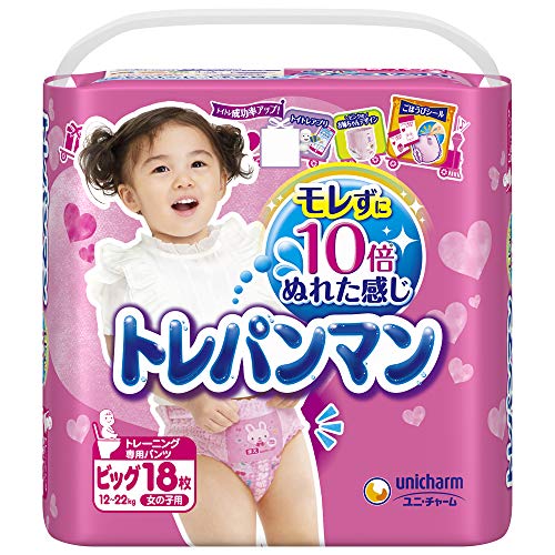 ピンク/ビッグサイズ (18個)/-・パッケージ個数:1・内容量:18枚・適応体重:12-22kg・サイズ(外装):幅259*奥行161*高さ215(mm)・おしっこの吸収力を改善、強化したトレーニング用紙おむつです。●トレパンマンだけの「おしっこ分かる吸収体」採用で、オムツの10倍ぬれた感じが分かります。 ●吸収力を2倍に強化。万が一、失敗してもおしっこ2回分をしっかり吸収するから、モレを気にせずトレーニングできます。 ●ぬれると浮き出るくまのプーさんの「お知らせサイン」で、声をかけながら親子で楽しくトレーニングができます。また、おしっこの交換タイミングもしっかり分かります。 ●くまのプーさんの前面デザインかわいらしい男女別のカラフルデザインで楽しくトレーニングができます。
