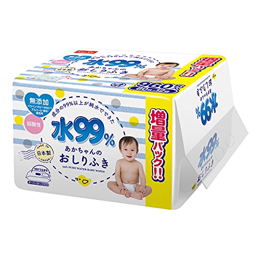 レック(LEC) 純水ベビーケア 純水 99% おしりふき 弱酸性 日本製 白 80枚×12個 (96...