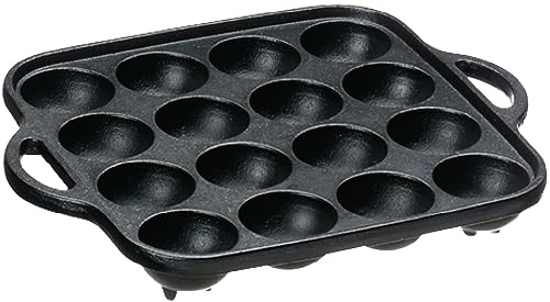 Ih Incompatible - イシガキ 鉄鋳物 たこ焼き器 16穴 ブラック 縦20×横20×高さ3.5cm ガス火 対応 3965