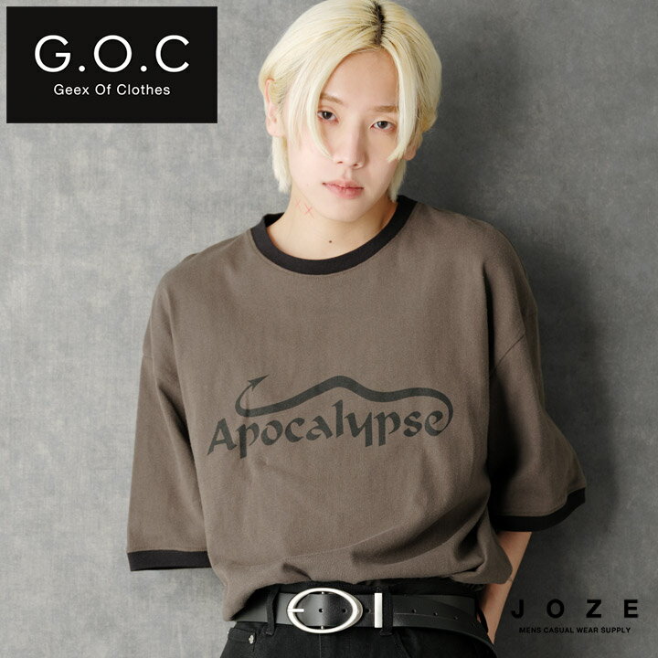 オーバーサイズ リンガー Tシャツ 半袖 半袖Tシャツ メンズ 夏◆GOC(ジーオーシー)オーバーサイズ グラフィティー リンガーTシャツ◆ビッグT ビッグTシャツ ビッグシルエット オーバーサイズ 10代 20代 綿100% コットン 夏服 韓国服 韓国 ファッション ヴィジュアル系のサムネイル