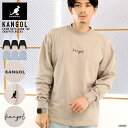 カンゴール ロンT メンズ 長袖 長袖Tシャツ◆KANGOL クルーネックロンT◆カットソー 刺繍 ロゴ ブランド ロンティー 黒 白 ブラック ホワ..