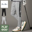 ◆ポンチ切り替えパンツ◆GOLF ゴルフ ゴルフウェア ゴルフポンツ LUXE/R ラグジュ ブランド スウェットパンツ メンズ おしゃれ スウェット 下 ジョガーパンツ テーパードパンツ パンツ ボトムス セットアップ ロゴ ブラック グレー 秋 春服 冬 冬服