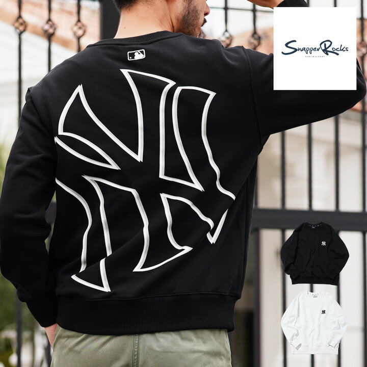 【送料無料】◆MLB(メジャーリーグベースボール) MEN’S SWEAT◆スウェット トレーナー メンズ 長袖 おしゃれ ブランド スウェットトレーナー トップス メンズファッション バックプリント ブラック ホワイト ニューヨーク ヤンキース ロゴ 春 春服 春物