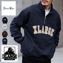 ◆XLARGE(エクストララージ) HALF ZIP PULLOVER SWEAT◆ハーフジップ スウェット トレーナー メンズ 長袖 おしゃれ ブランド スウェットトレーナー トップス メンズファッション ストリート ロゴ ブラック グレー ゆったり 冬 冬服 春 春服