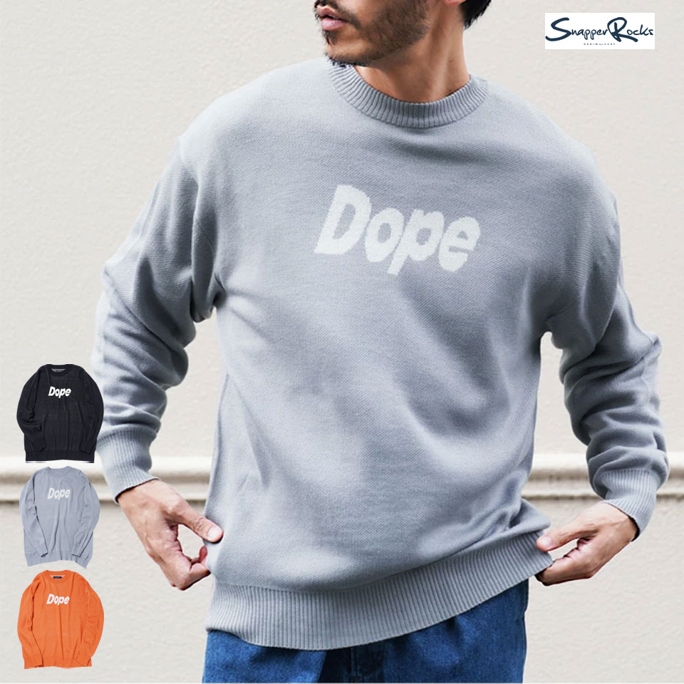 丸首ニットセーターメンズロゴジャガ...