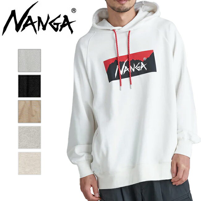 NANGA ナンガ ECO HYBRID BOX LOGO SWEAT HOODIE エコハイブリッドボックスロゴスウェットフーディー 