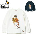 go slow caravan ゴースローキャラバン 超ヘビーUSA/C どら焼き猫ロングスリーブ TEE 332803 【 トップス 長袖 Tシャツ ロンT 】