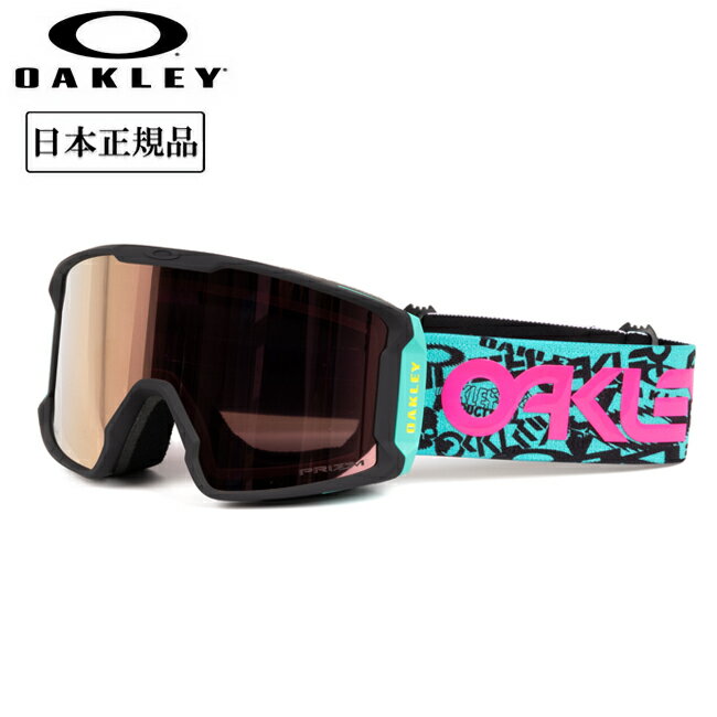 【エントリーでP10倍★4日20:00〜10日01:59】2025 OAKLEY オークリー Line Miner L ラインマイナー Pink Logo Collage Prizm Rose Gold Iridium OO7070-H5 【 日本正規品 ゴーグル スノーボード スキー PRIZM 】