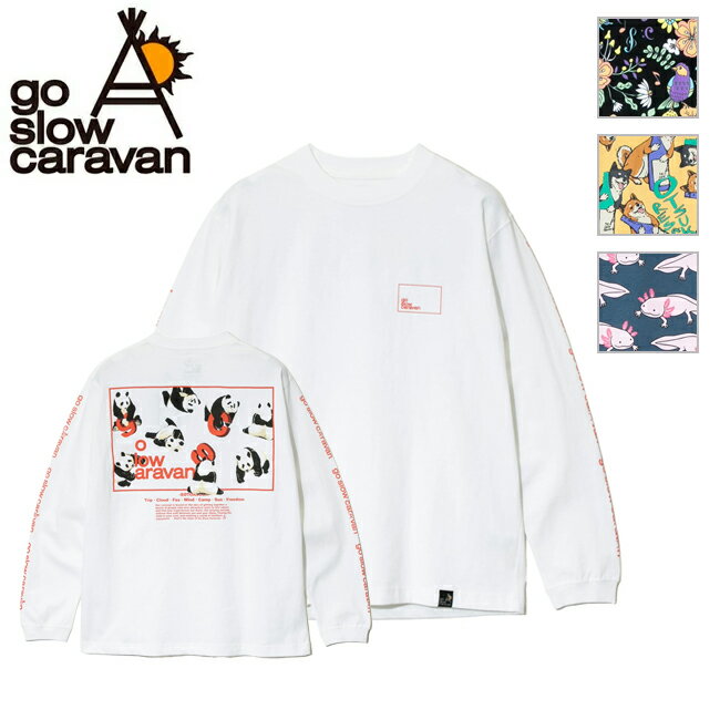 【冬物セール実施中！50%OFF以上のアイテムも！】go slow caravan ゴースローキャラバン USA/C スクエアLOGOバックプリント ロングスリーブ TEE 341901 【 トップス 長袖 Tシャツ ロンT 】【メール便・代引不可】のサムネイル