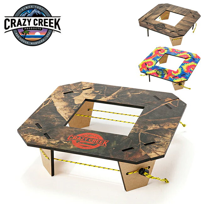 メーカー希望小売価格はメーカーカタログに基づいて掲載していますSpec ブランド名 CRAZY CREEK クレイジークリーク 商品名 フォールディングエコロジーIRORI メーカー型番 12597008 サイズ サイズ：25.5cm×25.5cm天板厚さ：7mm天板含む高さ：8.5cm※メーカーサイズ参照 カラー Tree CamoWood CamoTie Dye 詳細 &nbsp; CRAZY CREEK クレイジークリーク フォールディングエコロジーIRORIはシングルバーナーや、ランタンを囲む形で設置できる囲炉裏型の組み立て式テーブルです。折りたたんでコンパクトに収納できます。【素材】MDF(パルプ集成材) ------------------------------------------------------------ ※モニタやPC環境等により実物と多少色合いが異なって見える場合もございます。 ※外箱がある商品につきましては生産、運搬の過程上、商品の箱(外箱)に多少の汚れや、破れ等が生じる場合がございます。 予めご了承の上お買い求め頂きます様、よろしくお願いいたします。 ※パターン生地を使用している商品によってはパターン位置に個体差がございます。予めご了承下さい。 ※一部商品画像にメーカー提供画像を使用している商品もございますので、仕様が予告なく変更される場合がございます。 ※複数のショッピングモールで同時販売しておりますので、在庫切れになってしまう場合がございます。 厳重に注意し在庫システムで管理を行っておりますが、お買い上げいただいた商品が品切れになってしまう場合がございます。 また、人気商品に関しましても複数のお客様が一度に購入を行い、在庫の反映が間に合わずご購入できてしまう場合がございます。 その際はお客様には必ずご連絡をさせていただきますが、万が一入荷予定がない場合はキャンセルさせていただく場合がございます。 大変申し訳ございませんがあらかじめご了承ください。 ※メール便発送対象商品に関しましては、メール便規定料金にてお送りします。 ※ガス缶などをご使用いただく商品の場合、同メーカーのものをご使用いただくことを推奨しております。 製品不良などが起こった場合、保証対象外となる場合がございます。 ------------------------------------------------------------