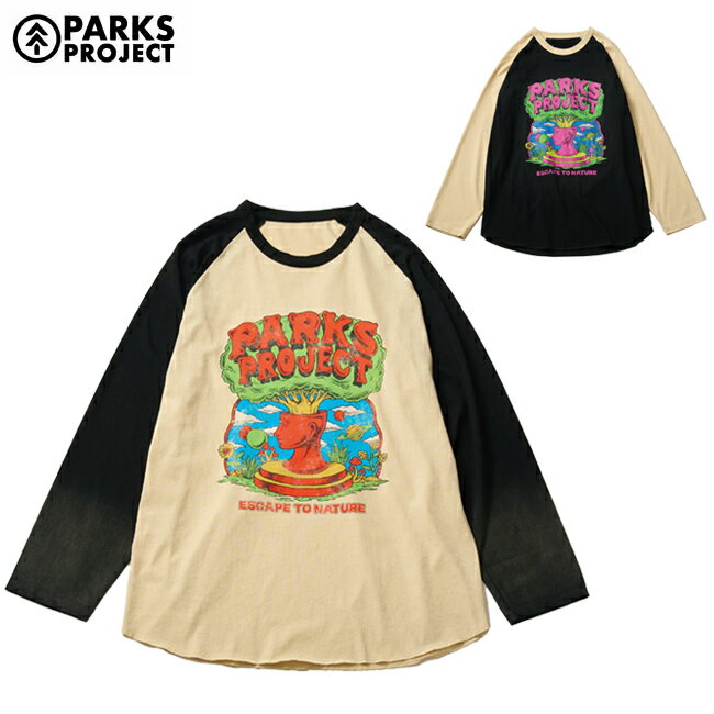 PARKS PROJECT パークスプロジェクト Organic Cotton Escape To Nature Raglan QS Tee by DLOP オーガニックコットンエスケープトゥネイチャーラグランQSティー PP25SS-005 【 トップス 長袖 ロンT アウトドア 】【 SS2506T 】