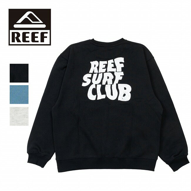 メーカー希望小売価格はメーカーカタログに基づいて掲載していますSpec ブランド名 REEF リーフ 商品名 SURF CLUB SWEAT CREW サーフクラブスウェットクルー メーカー型番 RFSWM2305 サイズ M：着丈約65　身幅約59　袖丈約58.5L：着丈約67.5　身幅約61.5　袖丈約62LL(XL)：着丈約70.5　身幅約64　袖丈約62(単位：cm)※平置き採寸のため若干の誤差がある場合がございます。あらかじめご了承ください。 カラー BGRYBLKGRY (H.GREY)※掲載しているカラー名と、商品タグのカラー名が異なる場合がありますが、同一商品ですのでご安心ください。 詳細 &nbsp; ヘビーウェイトで保温効果の高い裏起毛素材のスウェットクルー。シルエットはややゆったりめREEF SURF CLUBがかすれプリントでシックな仕上がり。【REEF(リーフ)】1984年からブランドがスタートしたREEFの歴史は、アルゼンチン出身のFernandoとSantiagoの二人の兄弟から始まる。サーフィンへの熱い情熱とユニークな企業家精神に動かされ、兄弟はハイクオリティでアクティブなライフスタイルを象徴するサンダルの実現に向けて取り組んだ。現在ではサーフアイデンティティを残し、街にいても、山にいても海を感じることのできるアイテムを中心に、海をテーマにしたライフスタイルブランドとしての地位を確立している。-----------------------------------------------【素材】本体：ポリエステル65%、綿35%リブ部分：ポリエステル62%、綿34%、ポリウレタン4% ------------------------------------------------------------ ※モニタやPC環境等により実物と多少色合いが異なって見える場合もございます。 ※外箱がある商品につきましては生産、運搬の過程上、商品の箱(外箱)に多少の汚れや、破れ等が生じる場合がございます。 予めご了承の上お買い求め頂きます様、よろしくお願いいたします。 ※パターン生地を使用している商品によってはパターン位置に個体差がございます。予めご了承下さい。 ※一部商品画像にメーカー提供画像を使用している商品もございますので、仕様が予告なく変更される場合がございます。 ※複数のショッピングモールで同時販売しておりますので、在庫切れになってしまう場合がございます。 厳重に注意し在庫システムで管理を行っておりますが、お買い上げいただいた商品が品切れになってしまう場合がございます。 また、人気商品に関しましても複数のお客様が一度に購入を行い、在庫の反映が間に合わずご購入できてしまう場合がございます。 その際はお客様には必ずご連絡をさせていただきますが、万が一入荷予定がない場合はキャンセルさせていただく場合がございます。 大変申し訳ございませんがあらかじめご了承ください。 ※メール便発送対象商品に関しましては、メール便規定料金にてお送りします。 ※ガス缶などをご使用いただく商品の場合、同メーカーのものをご使用いただくことを推奨しております。 製品不良などが起こった場合、保証対象外となる場合がございます。 ------------------------------------------------------------