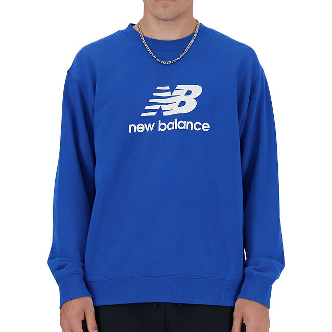 Sweat - 【エントリーでP10倍★23日20:00-27日01:59まで】New Balance ニューバランス Sport Essentials French Terry Logo Crew スポーツエッセンシャルフレンチテリーロゴクルー BUL MT41500 【 アウトドア クルーネック トレーナー スポーツ メンズ 長袖 トップス 】
