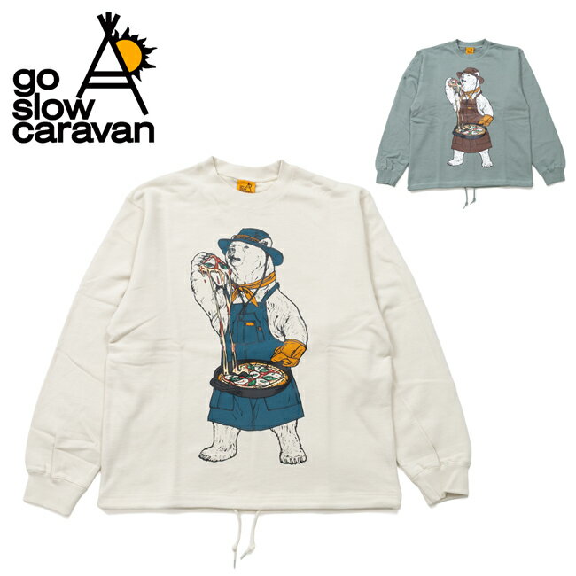 Rakuten - 【エントリーでP10倍★9日20:00-16日01:59まで】go slow caravan ゴースローキャラバン 空紡糸裏毛 スキレットピザクマ ヘムスピンドルクルースウェット 352606 【 長袖 トップス トレーナー アウトドア 】